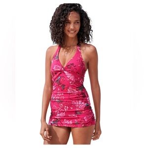 Garnet Hill Women’s Signature Halter Swim One Piece Dress Size 12